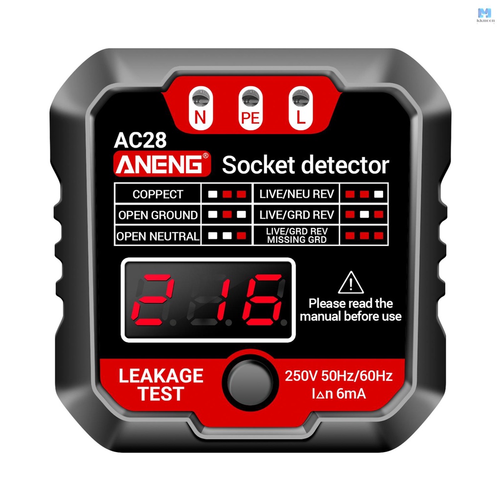 ANENG Socket Tester with Voltage LCD Display - Automatic Circuit Tester ...