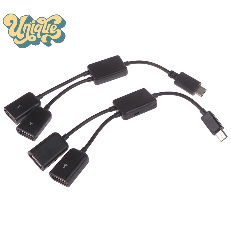 (Unique) อะแดปเตอร์แยกสายเคเบิ้ล Micro usb type c เป็น 2 otg dual ...