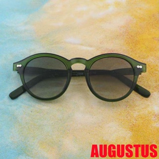 Augustus แว่นตากันแดด UV400 กรอบกลม เลนส์สีชา สไตล์เกาหลี พังก์