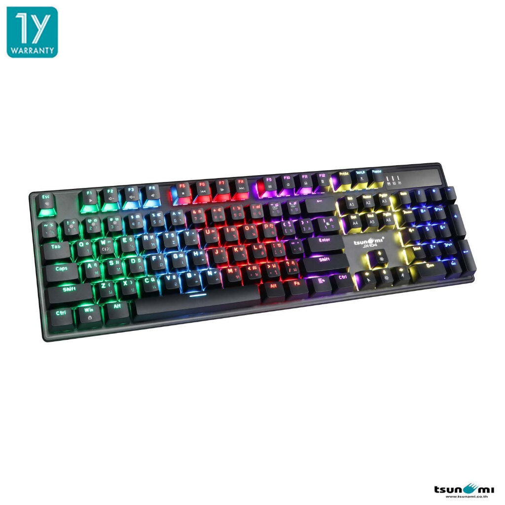Keyboard Compact Mechanical Gaming 100% Tsunami JX-104 BROWN SWITCH ...