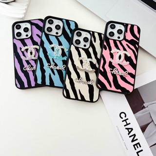 เคสโทรศัพท์มือถือแบบนิ่ม ลายโลโก้ CC ม้าลาย แฟชั่น สําหรับ iphone 15 14 13 12 11 Pro Max 15pro 14pro 13pro 12pro 15plus