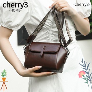 Cherry3 กระเป๋าสะพายไหล่ กระเป๋าถือ หนังวัวแท้ สไตล์วินเทจ แฟชั่นหรูหรา สําหรับสตรี