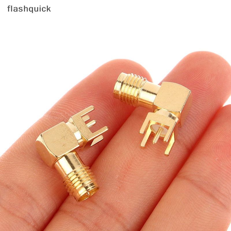 flashquick-อะแดปเตอร์ปลั๊กซ็อกเก็ตเชื่อมต่อ-rf-ทองแดง-sma-ตัวเมีย-แจ็คตัวผู้-pcb-มุมขวา-2-ชิ้น