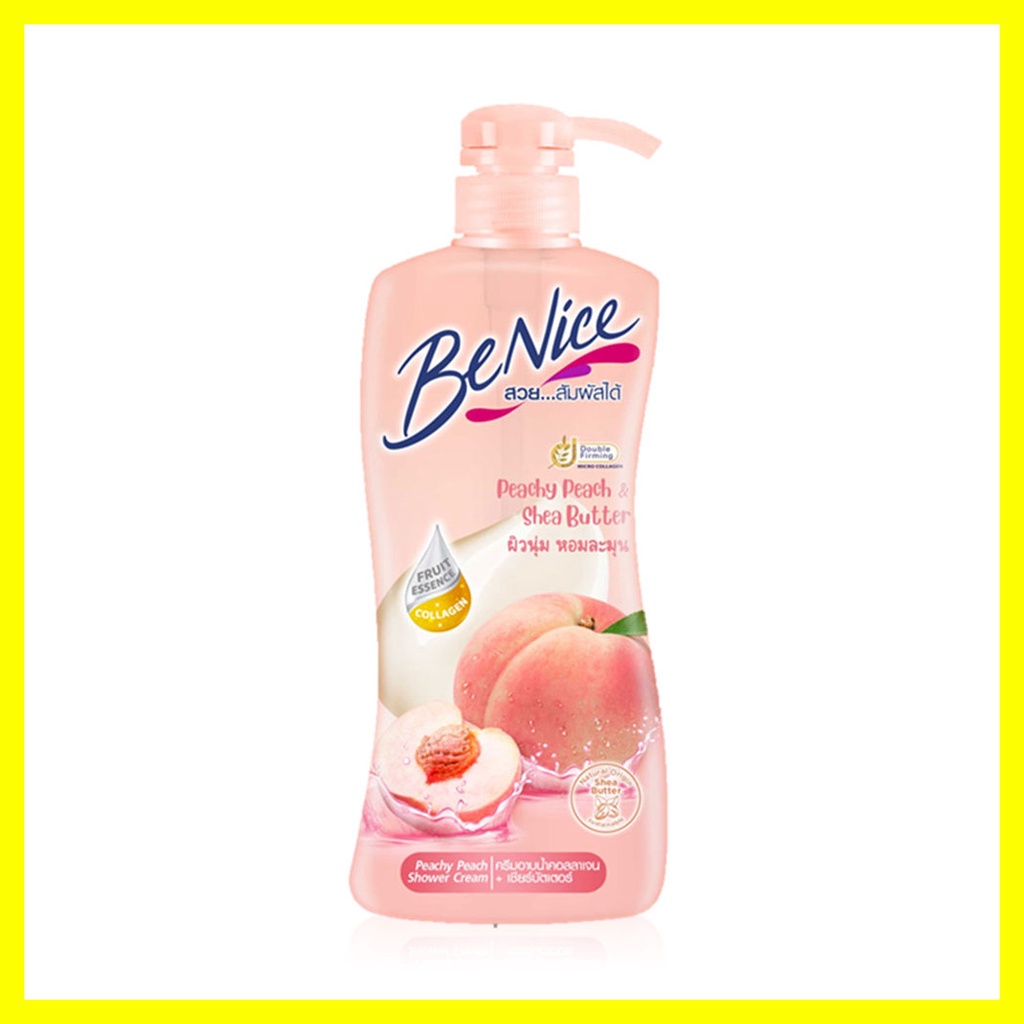 benice-shower-cream-peachy-peach-shea-butter-400ml-บีไนซ์-ครีมอาบน้ำ