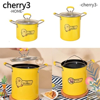 Cherry3 หม้อทอด หม้อกรองน้ํามัน พร้อมฝาปิด สําหรับทอดไก่ทอด