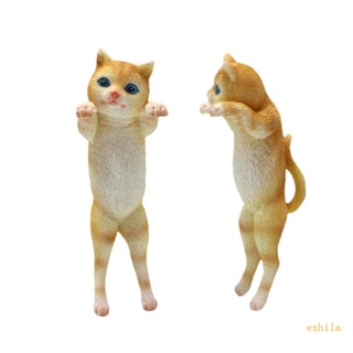 Exhila ฟิกเกอร์เรซิ่น รูปแมวน่ารัก สําหรับตกแต่งสวน DIY