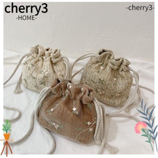 Cherry3 กระเป๋าถือ กระเป๋าสะพายไหล่ ปักลายดอกไม้ ขนาดเล็ก คุณภาพสูง แฟชั่นสําหรับสตรี