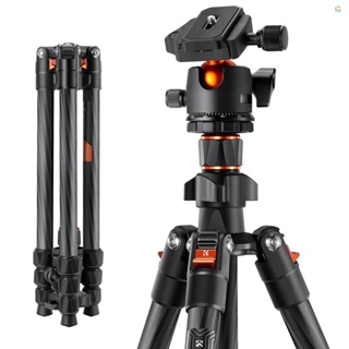 {Fsth} K&amp;f CONCEPT ขาตั้งกล้องคาร์บอนไฟเบอร์ แบบพกพา 162 ซม. 63.78 Max. ขาตั้งกล้อง ความจุ 8 กก. 17.64 ปอนด์ มุมต่ํา พร้อมกระเป๋าถือ สําหรับกล้อง DSLR Camer