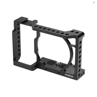 {Fsth} Andoer Camera Cage Video Film Movie Making Stabilizer Aluminum Alloy 1/4 Inch Screw with Cold Shoe Mount for  A6500/A6400/A6300/A6000 Camera