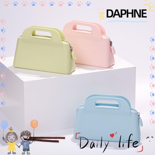 Daphne กระเป๋าถือซิลิโคน กันน้ํา มีซิป ขนาดเล็ก สําหรับใส่เครื่องสําอาง ใช้ในห้องน้ํา