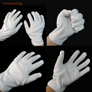 [Interesting] ถุงมือผ้าฝ้าย สีขาว สไตล์ฮิปฮอป สําหรับปาร์ตี้ฮาโลวีน 1 คู่