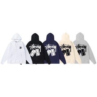 Stussy - เสื้อกันหนาว มีฮู้ด พิมพ์ลายลูกเต๋าคู่ แฟชั่น อเนกประสงค์ นําเข้า ล้างออกได้ สําหรับผู้ชาย และผู้หญิง Nsdfg