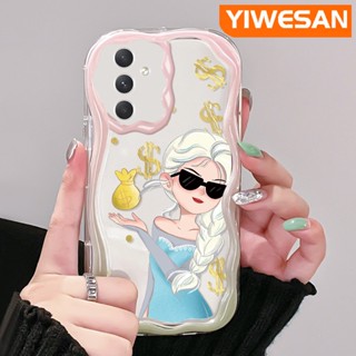 เคสโทรศัพท์มือถือ ซิลิโคนนิ่ม ใส กันกระแทก ลายการ์ตูนเอลซ่าน่ารัก สีครีม สําหรับ Samsung A54 5G A33 5G A34 5G A53 5G A73 5G