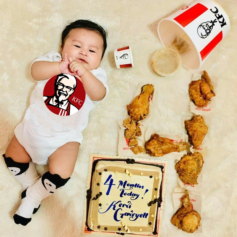 haginbaby-ชุดรอมเปอร์-ลายธีมอาหาร-kfc-baby-onesie-kfc-น่ารัก-แฟชั่น-สําหรับเด็กทารก