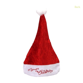 หมวกซานต้า ผ้ากํามะหยี่ ปักลายตัวอักษรภาษาอังกฤษ สีแดงเข้ม