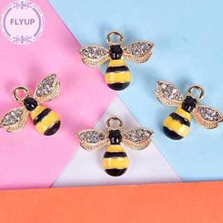 Flyup จี้คริสตัล รูปผึ้ง สําหรับทําเครื่องประดับ DIY 10 ชิ้น ต่อชุด