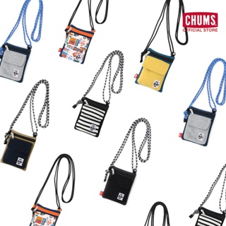 CHUMS Pocket Pouch Sweat Nylon / กระเป๋าสะพายข้าง crossbody กระเป๋าใบเล็กใส่มือถือ ผ้านุ่ม shoulder bag ชัมส์