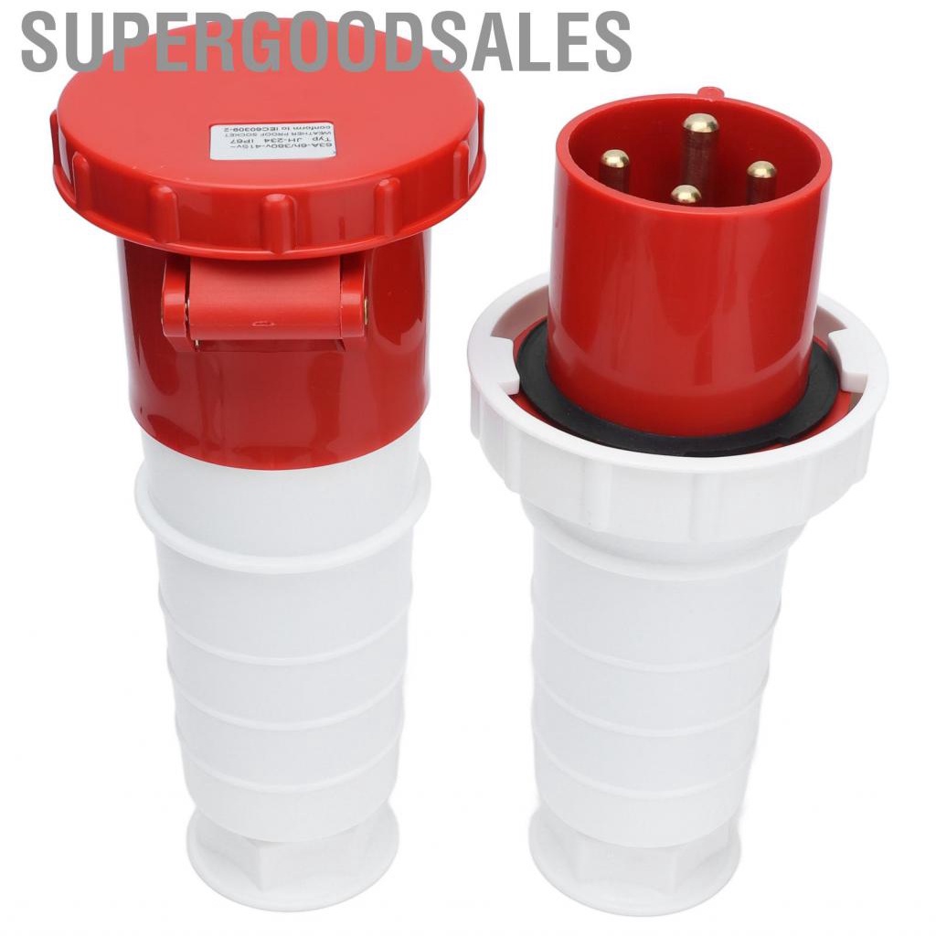 Supergoodsales 3 Phase 4 Pin Waterproof Socket Industrial Plug Sockets