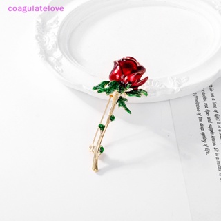 Coagulatelove เข็มกลัด รูปดอกกุหลาบ สีแดง เคลือบอีนาเมล สไตล์คลาสสิก สวยงาม สําหรับผู้หญิง ปาร์ตี้ สํานักงาน [ขายดี]