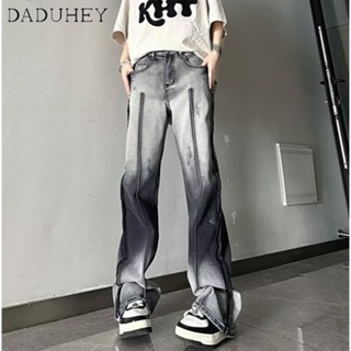 DaDuHey🔥 Mens 2023 New Hong Kong Style Retro Fashion Personality Gradient Loose Jeans Hip Hop Ins Trendy High Street Fashionable Handsome Casual Pants