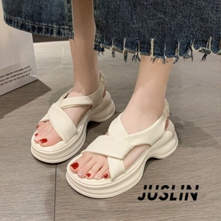 JUSLIN   รองเท้าแตะผู้หญิง ส้นแบน ใส่สบาย สไตล์เกาหลี รองเท้าแฟชั่น 2023 ใหม่  High quality ทันสมัย ทันสมัย ทันสมัย B98G1R1 37Z230910