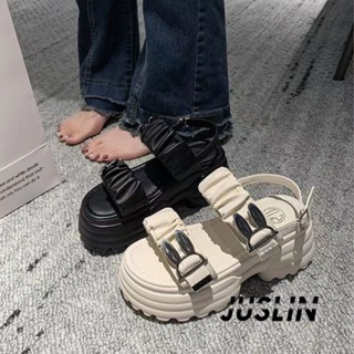 JUSLIN   รองเท้าแตะผู้หญิง ส้นแบน ใส่สบาย สไตล์เกาหลี รองเท้าแฟชั่น 2023 ใหม่  Beautiful Unique สวย Trendy B98G1QU 37Z230910