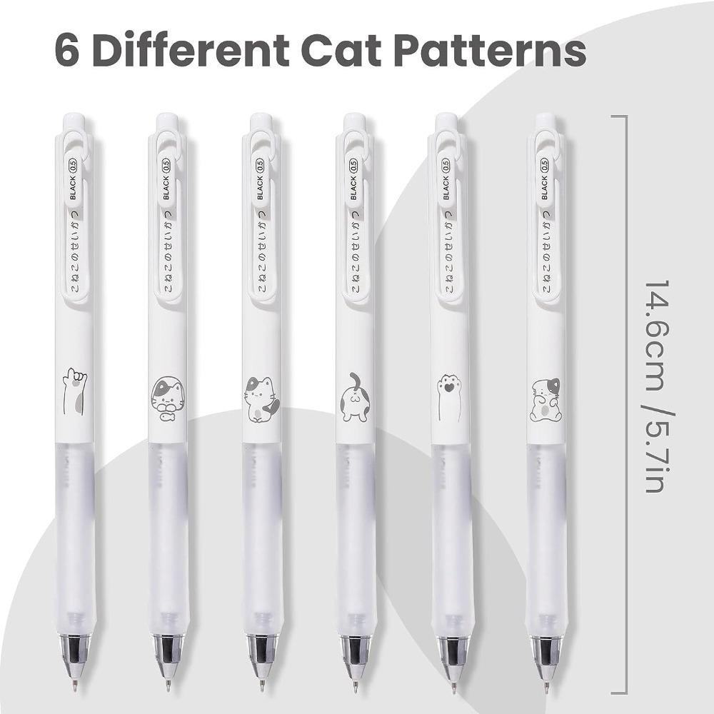 faccfki-ปากกาเจล-พลาสติก-สีขาว-สีดํา-คุณภาพสูง-0-5-มม-สําหรับสํานักงาน-6-ชิ้น