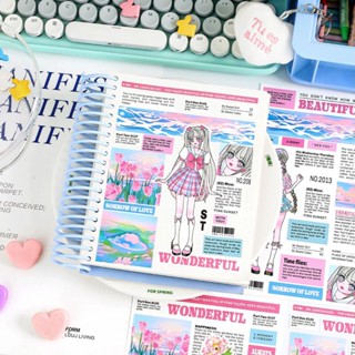 Cdaily|สติกเกอร์ ลายการ์ตูนผู้หญิง มีกาวในตัว แบบสร้างสรรค์ สไตล์เกาหลี สําหรับตกแต่งสมุดภาพ จํานวน 2 ชิ้น