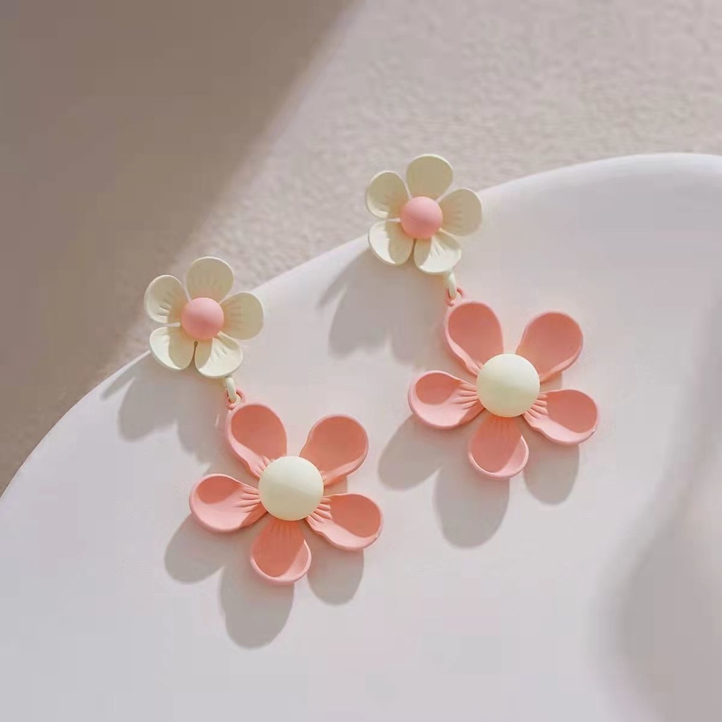 pink-flower-earrings-summer-earrings-super-fairy-air-earrings-simple-high-grade-high-face-earrings-small-fresh-earrings