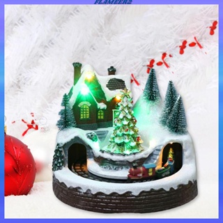 [Flameer2] โคมไฟ LED รูปบ้านหมู่บ้าน คริสต์มาส ฤดูหนาว สําหรับเก็บสะสม ภูมิทัศน์