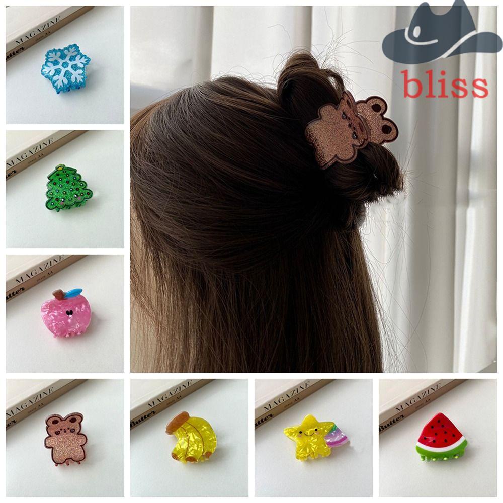 bliss-กิ๊บติดผม-ลายการ์ตูนแตงโม-ดาว-เกล็ดหิมะ-หรูหรา-สําหรับเด็กผู้หญิง