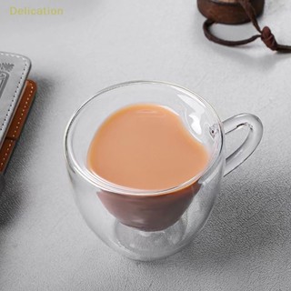 [Delication] ใหม่ล่าสุด แก้วกาแฟใส รูปหัวใจน่ารัก สองชั้น 50 100 260 มล. สําหรับบ้าน ปาร์ตี้ 1 ชิ้น