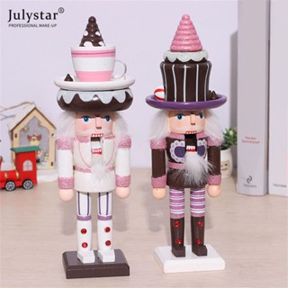 JULYSTAR คริสต์มาส Nutcracker ตุ๊กตาตกแต่งหุ่นตกแต่งคริสต์มาสยุโรปสไตล์สาวหัวใจเค้กคนของขวัญวันเกิดเครื่องประดับ