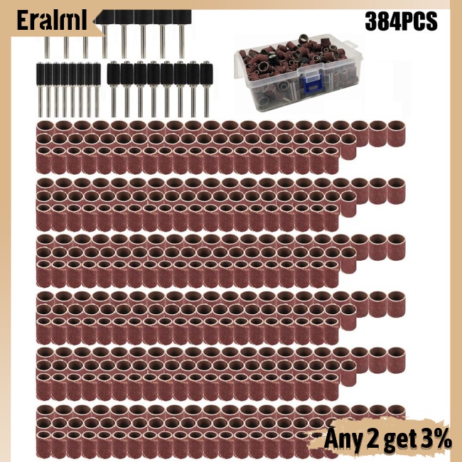 eralml-ชุดดรัมกระดาษทรายขัดเล็บ-384-ชิ้น-พร้อมปลอกกระดาษทรายขัดเล็บ-360-ชิ้น-และ-24-ชิ้น-สําหรับเครื่องมือโรตารี่-dremel