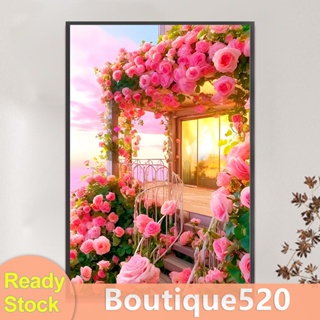 [boutique520.th] ชุดปักครอสสติตช์ ผ้าฝ้าย 11CT พิมพ์ลายดอกกุหลาบ ขนาด 54x82 ซม.