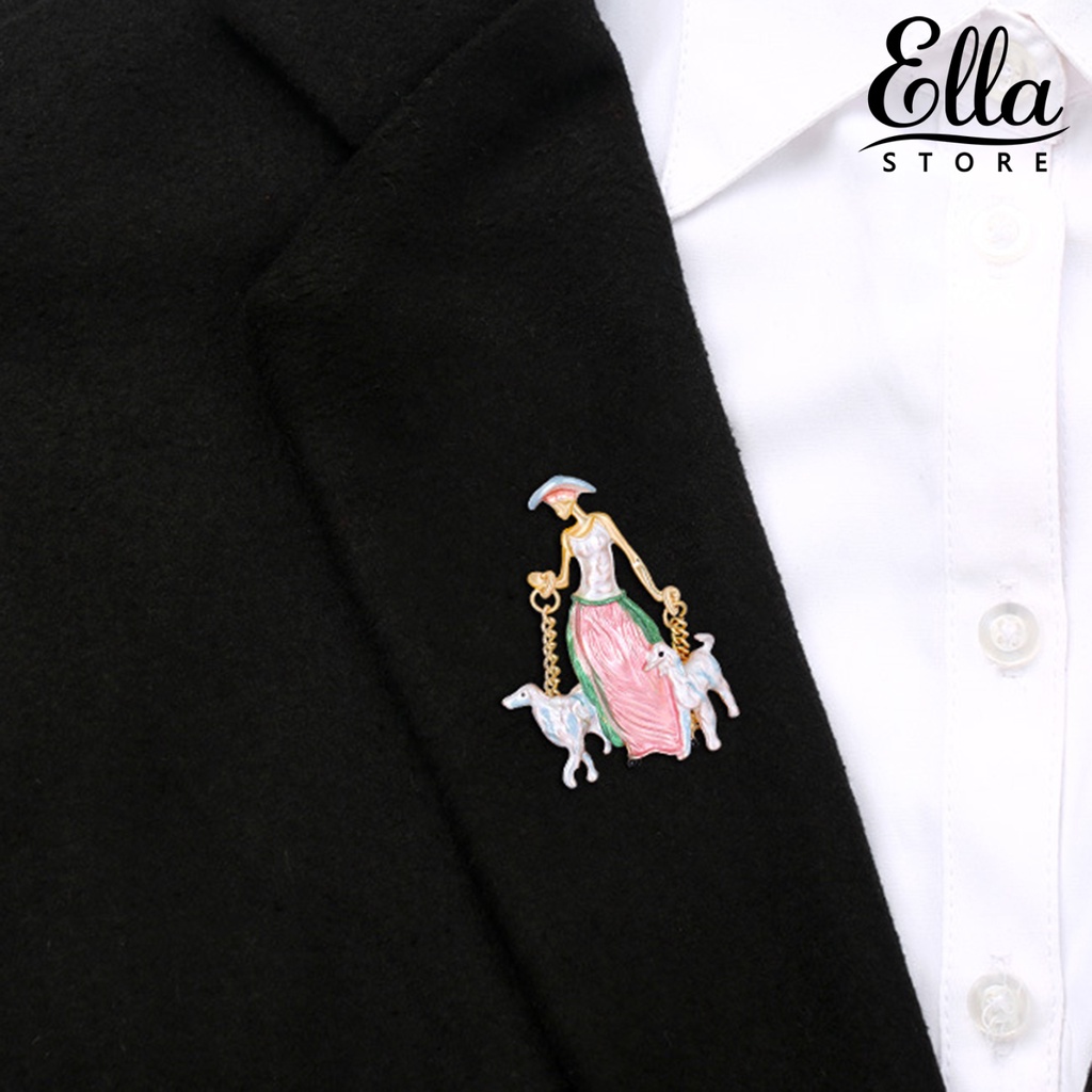 ellastore123-เข็มกลัด-รูปผู้หญิง-เพ้นท์สีน้ํามัน-หยดน้ํา-หรูหรา-เครื่องประดับแฟชั่น-สําหรับผ้าพันคอ-กระเป๋า-ของขวัญ