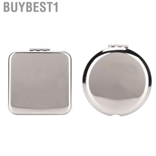 Buybest1 Pocket Mirror Double Sided Foldable Stainless Steel Small Purse Travel EC