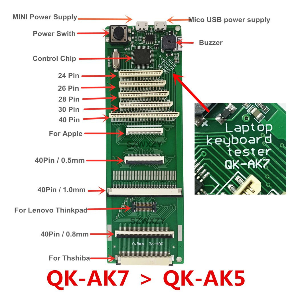 Qk-ak7 Qk-Ak5 เครื่องทดสอบคีย์บอร์ดพร้อมสาย | Shopee Thailand