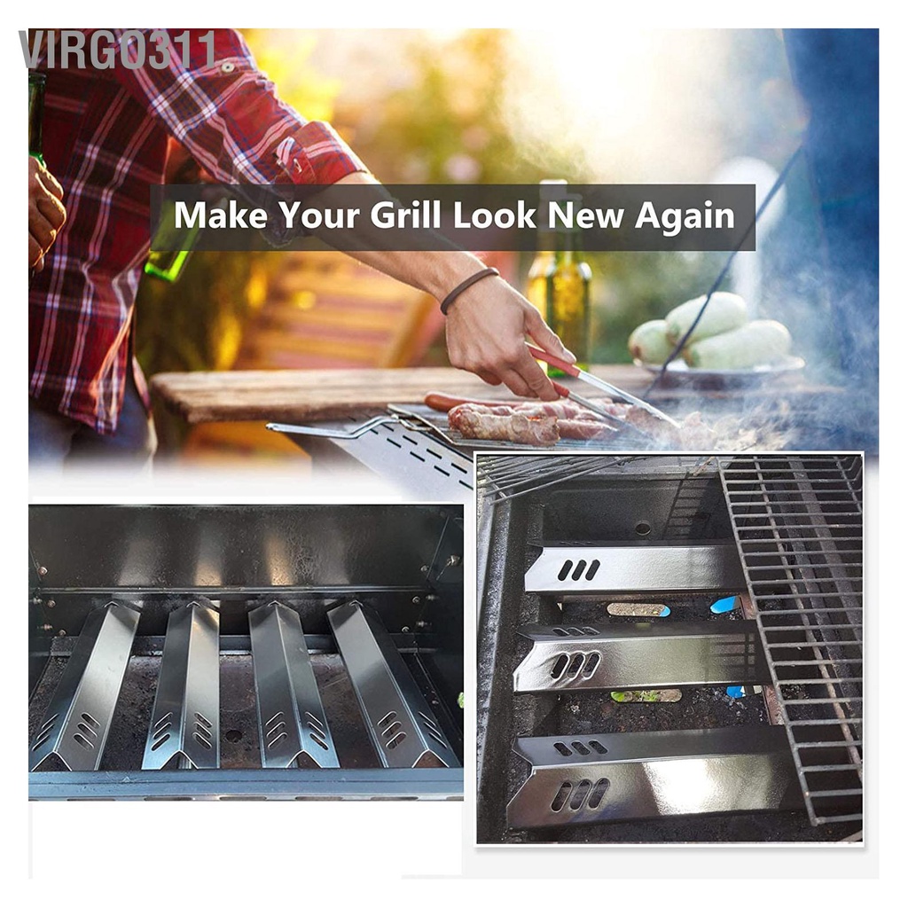 Virgo311 4 ชิ้น Universal Grill Heat Shields เปลี่ยนสแตนเลสย่าง