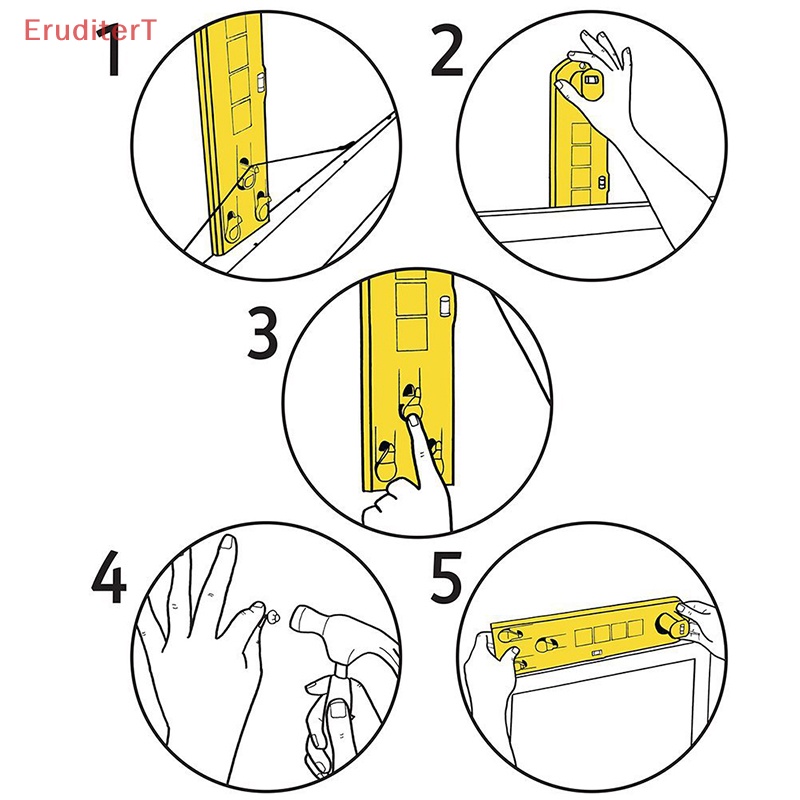 eruditert-diy-กรอบรูป-ไม้บรรทัด-ระดับ-กรอบรูป-ตะขอแขวน-เครื่องมือแขวนผนังง่าย-ใหม่