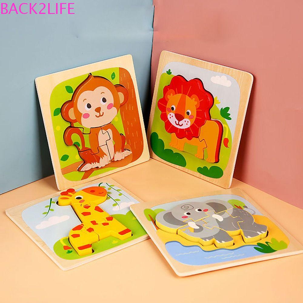 back2life-จิ๊กซอว์ไม้-รูปกบ-ช้าง-เป็ด-3d-ของเล่นเสริมการเรียนรู้เด็ก