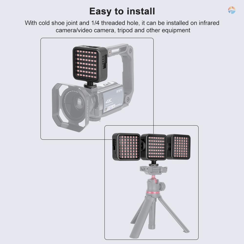 fsth-ordro-ln-5-ไฟอินฟราเรด-ขนาดเล็ก-มองเห็นกลางคืน-ir-56-ดวง-แบตเตอรี่ในตัว-ชาร์จได้-พร้อมเมาท์โคลด์ชู-3-ตัว-1-4-นิ้ว-สําหรับกล้องวิดีโอ-กล้องวิดีโอ