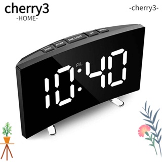 PreferredCherry3 นาฬิกาดิจิทัล มีกระจก เทอร์โมมิเตอร์ มีไฟกลางคืน