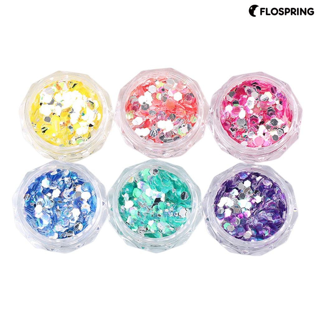 flospring-อุปกรณ์ตกแต่งเล็บ-เลื่อม-สีมาการอง-6-กล่อง-ต่อชุด-diy