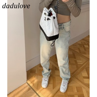 DaDulove💕 New American Ins High Street Retro Yellow Mud Jeans Niche High Waist Straight Pants Large Size Trousers