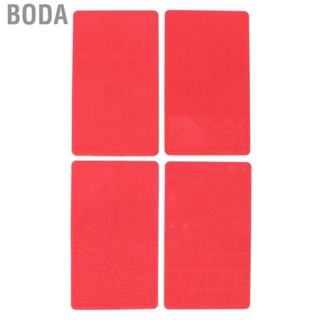 Boda 3D Nail Art Template Tool Relief Stamping DIY 4pcs For