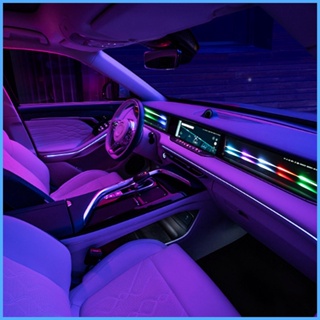 Shdxth แถบไฟ LED ภายในรถยนต์ เปิดใช้งานเสียงเพลง