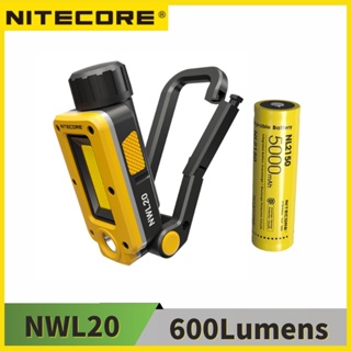 Nitecore NWL20 ไฟทํางาน แบบชาร์จไฟได้ 600 ลูเมน รวมแบตเตอรี่ 21700