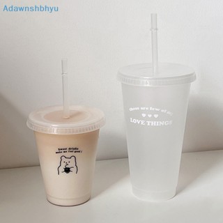 Adhyu ขวดน้ําพลาสติก พร้อมฝาปิด สําหรับกาแฟ น้ําผลไม้ ชานม ชานม