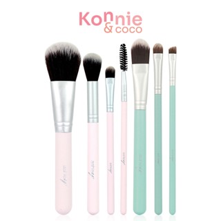 Ashley Brush Set 7 Items แอชลี่ย์ เซทแปรงแต่งหน้าโทนพาสเทลสีหวาน 7 ชิ้น.